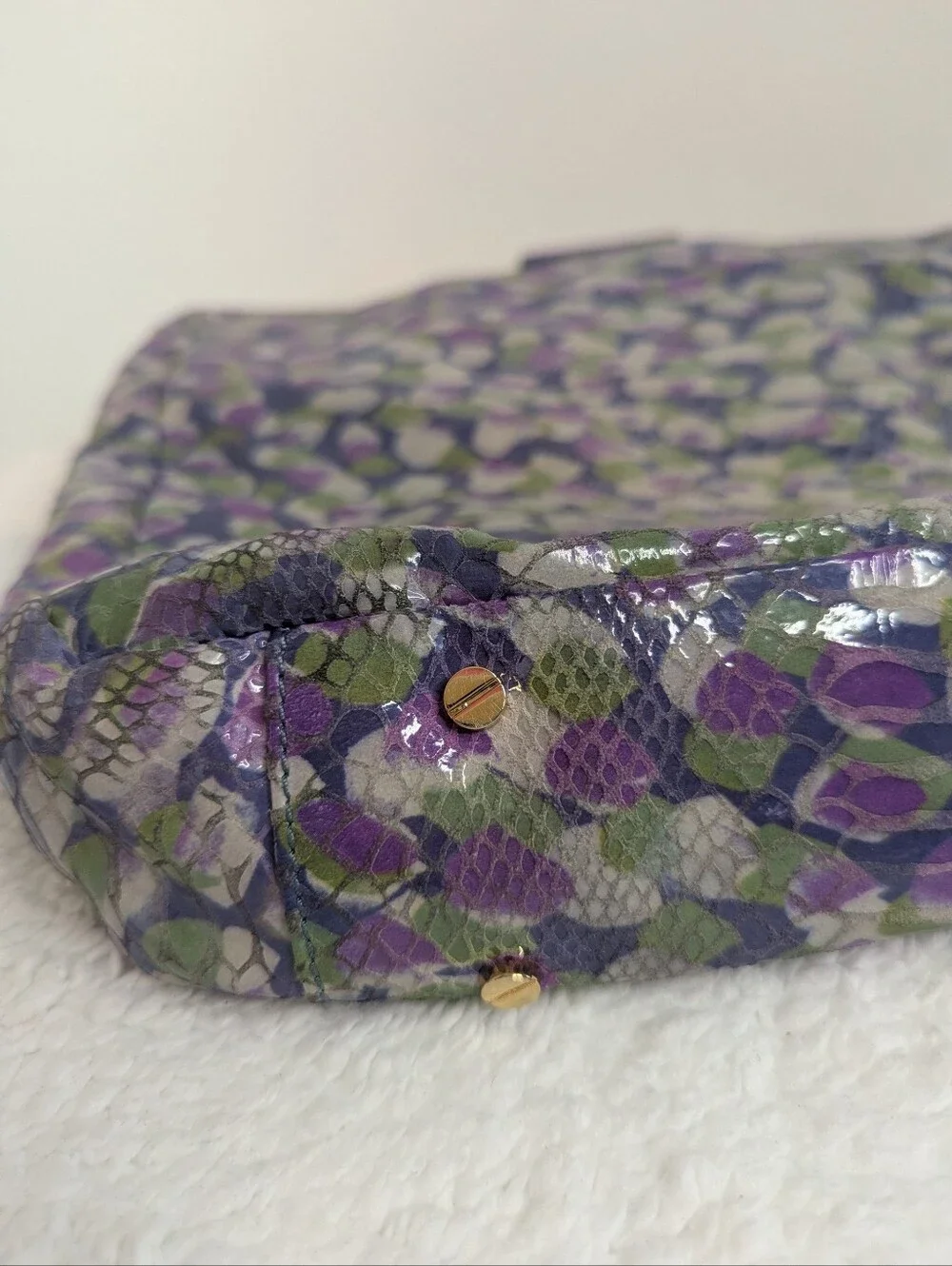 Tory Burch Multicolored Snakeskin Print Tote Gold Hardware Statement Bag
